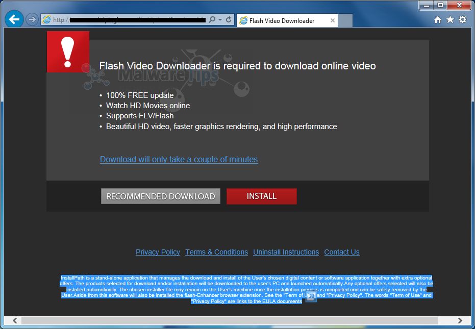 Flash player for video streaming